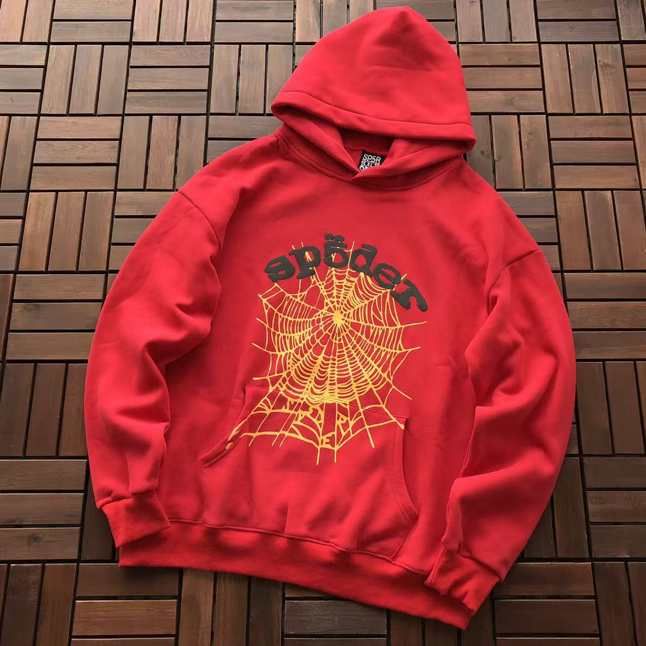 Red and Yellow Web Hoodie