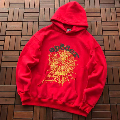 Red and Yellow Web Hoodie