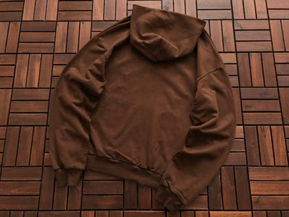 Brown Web Hoodie