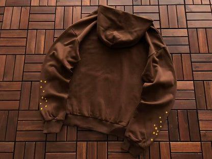 Brown and Pink Web Hoodie