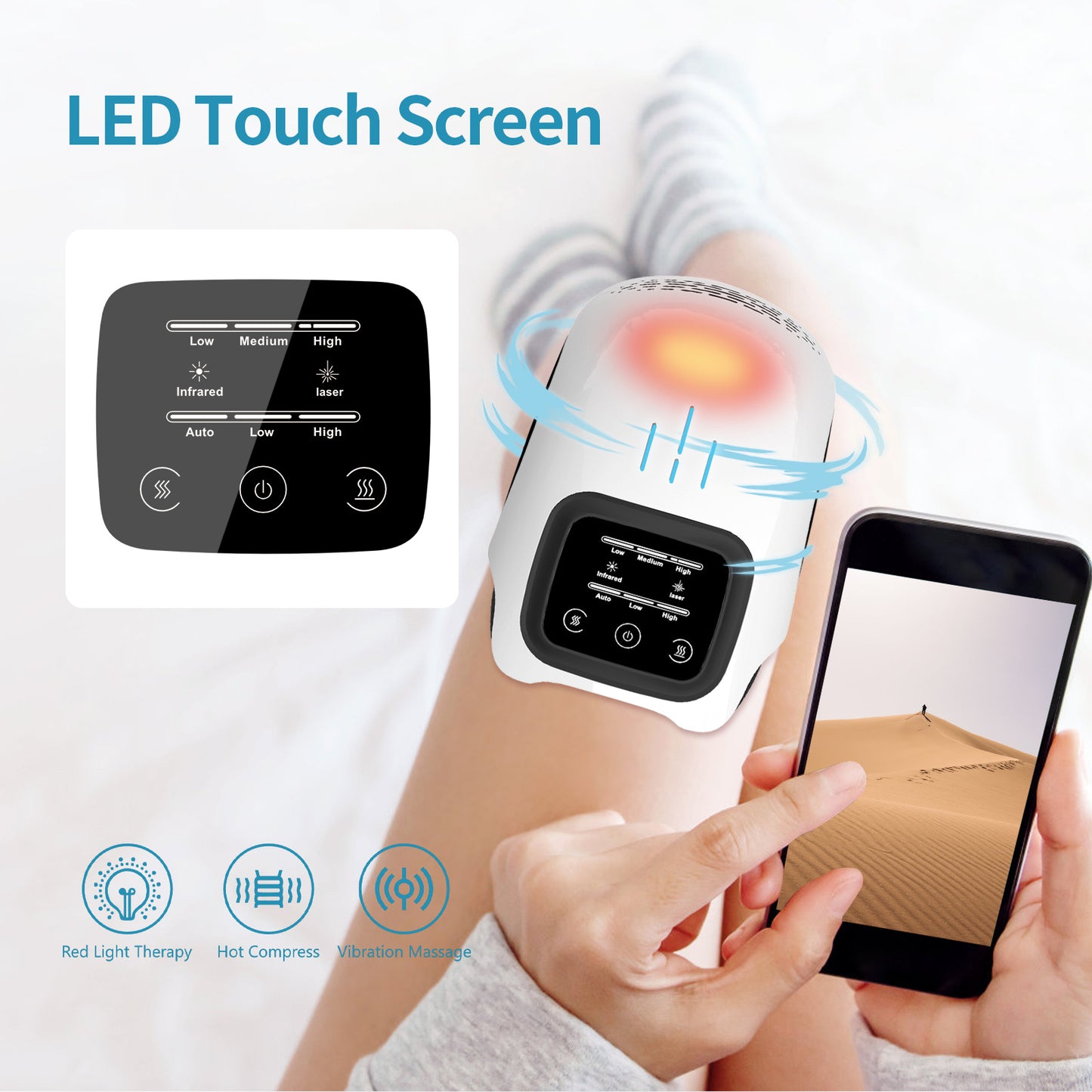 Velvére™ Heated Knee Massager – Portable, Rechargeable & Pain Relief Therapy