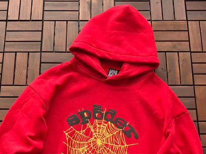 Red and Yellow Web Hoodie