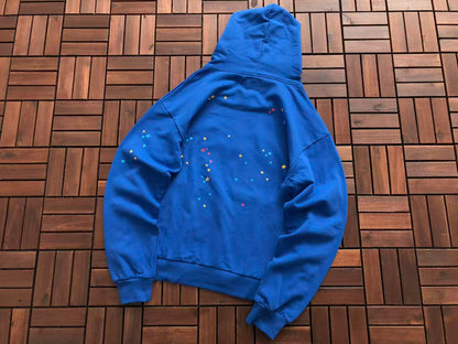 Blue and Yellow Web Hoodie