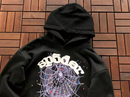 Black and Purple Web Hoodie