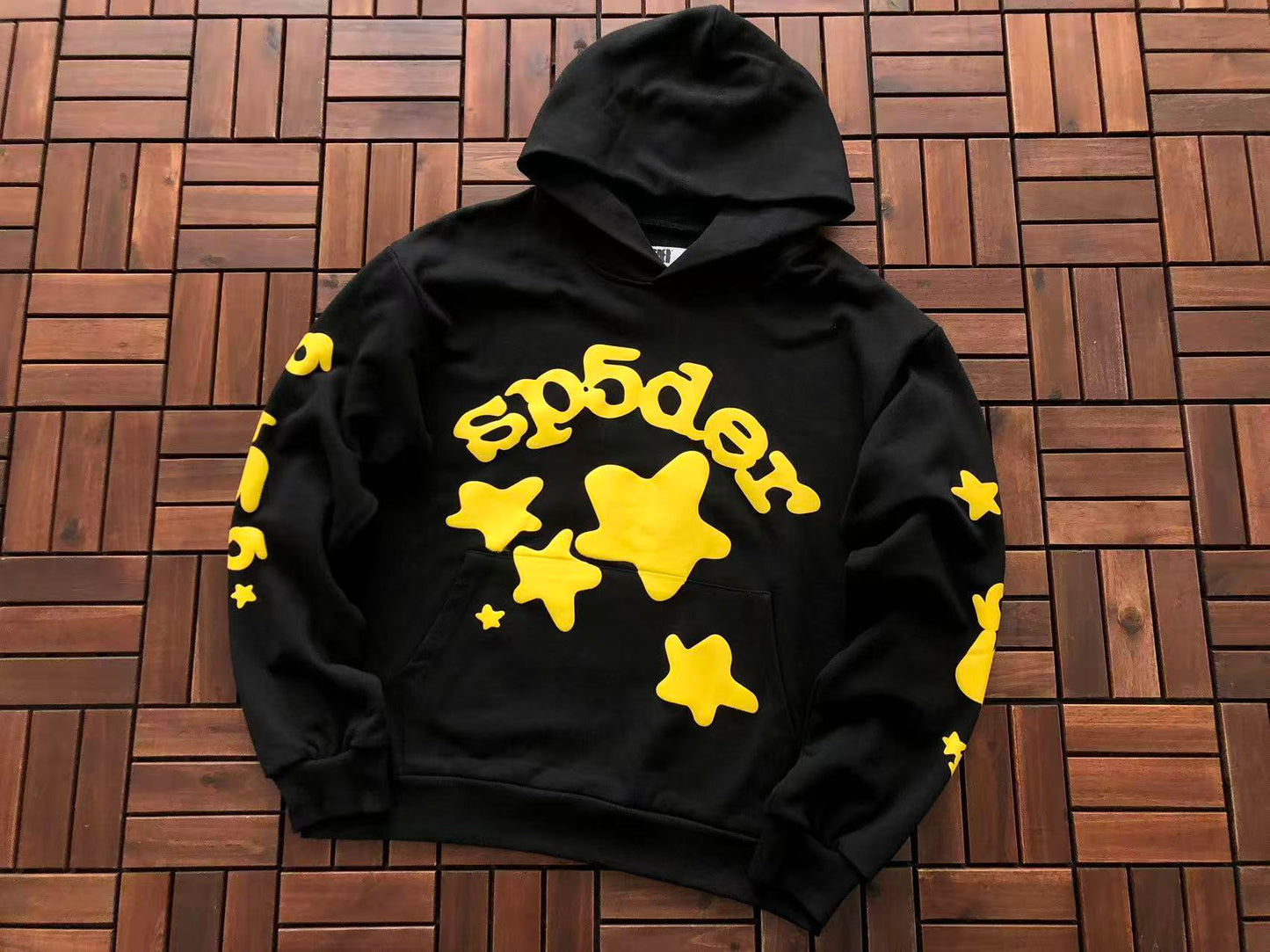 Black and Yellow Web Hoodie