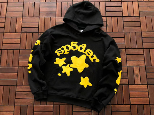 Black and Yellow Web Hoodie