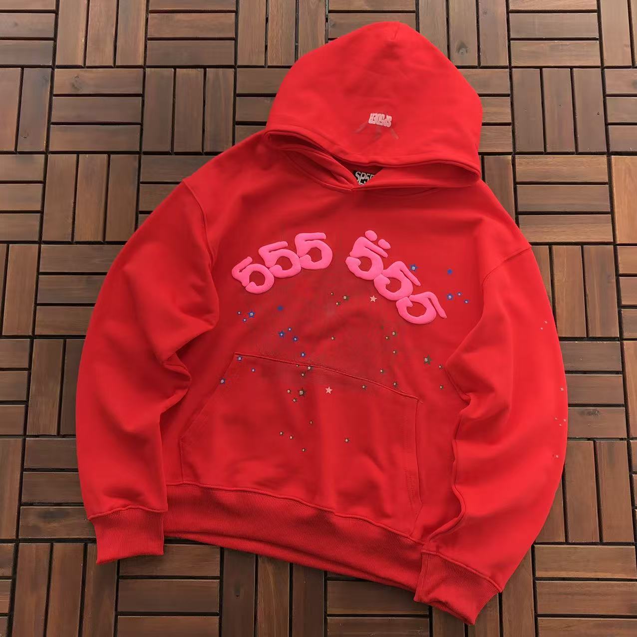 Red and Pink Web Hoodie