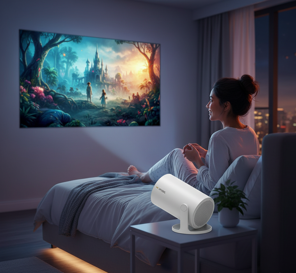 Velvére™ CineBeam – Portable Home Cinema Projector