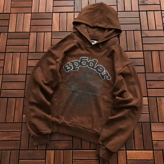 Brown Web Hoodie