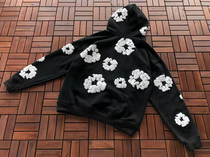 Black and White Wreath Tear Hoodie